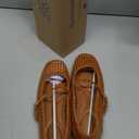 MaxMuxun Ballet Flats for Women Square Toed Mary Jane Flat Comfortable Woven Dressy Shoes, Size: 8