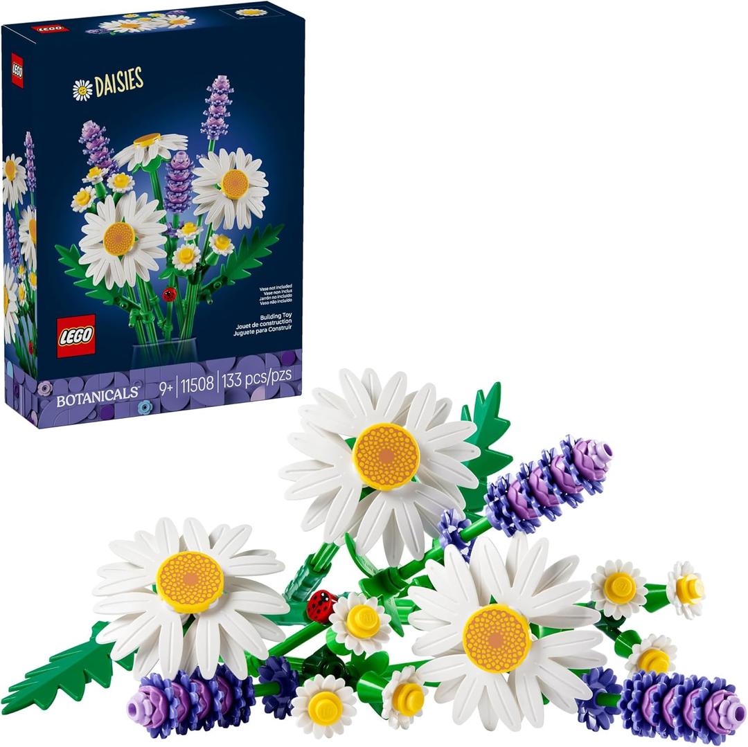 LEGO Botanicals Daisies Building Toy - Artificial Flowers Crafting Kit for Girls & Boys, Ages 9+ - Gift for Easter Baskets - Kids Room Decor for Book Shelf or Desk - 11508