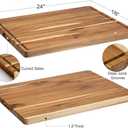 Extra Large Acacia Wood Cutting Board 24"x18" Reversible Wooden Butcher Block for Kitchen with Deep Juice Groove, Side Handles Chopping Board & Serving Tray for Meat, Vegetables, Cheese