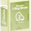 SUNEE 3 Ring Binder 3 Inch D Ring, Clear View Binder Three Ring PVC-Free (Fit 8.5x11 Inches) for School or Office Supplies, Yellow, 1 Pack