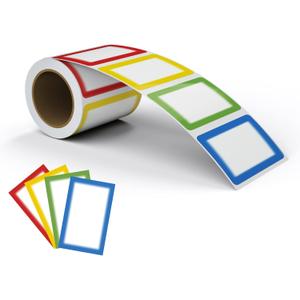 MFLABEL Colorful Plain Name Tag Labels - 200 Stickers, 3.5 x 2.25 Inch, Colorful Border Name Tags for Office, Meetings, School, Home, Events, and Parties (1 Rolls) MFLABEL Colorful Plain Name Tag Labels - 200 Stickers, 3.5 x 2.25 Inch, Colorful Border Name Tags for Office, Meetings, School, Home, Events, and Parties (1 Rolls)