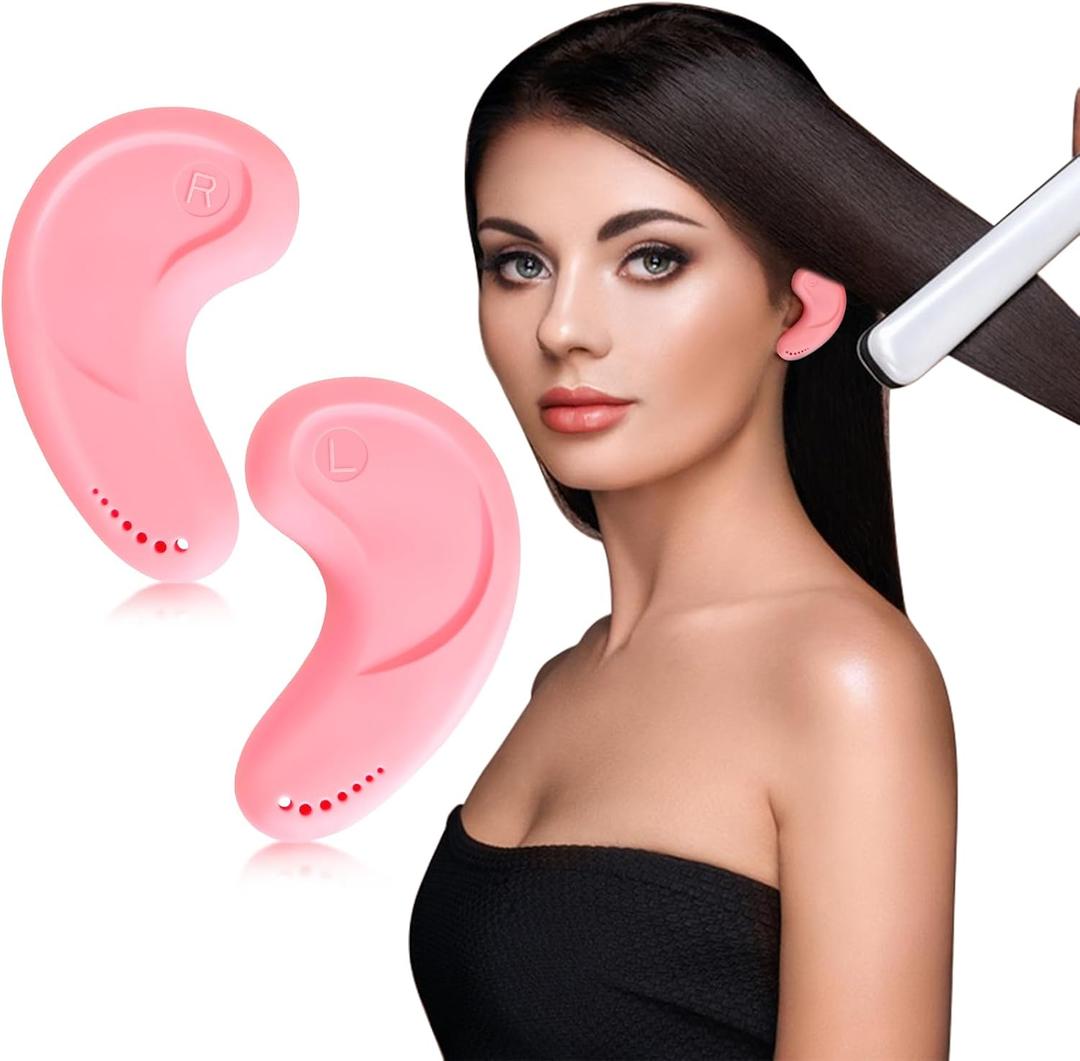 FERNIDA Ear Covers for Hair Dryer Heat Hair Dye Curling Iron, Silicone Ear Protectors for High-Temperature Resistance & Reusable, Salon & Home