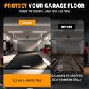 7'9"x18' Garage Floor Mat, Heavy Duty Containment Mat with a Squeegee Waterproof PVC Non-Slip Durable Protection from Snow, Rain and Mud, for Cars SUVs Trucks Parking Garages, Black