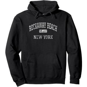 Rockaway Beach New York Queens NY Vintage Pullover Hoodie, S