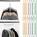 Mr. Pen- Space Saving Hangers for Clothes, 16 pcs, Pastel Colors, Plastic Multi Clothes Hangers Space Saving, 5 Slots, 360 Rotating Hooks