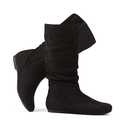 katliu Women's Slouchy Mid Calf Boots Zip up Flat Boots Faux Suede Black 6