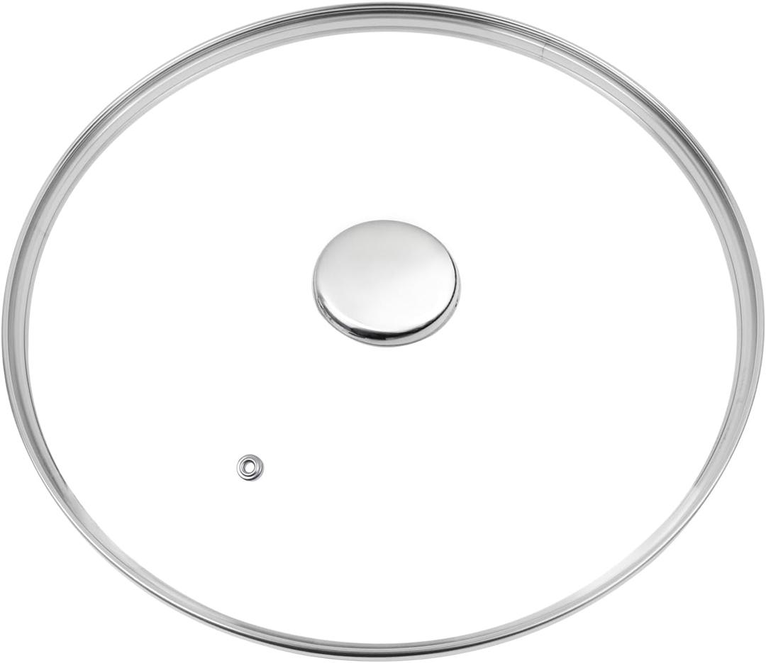 12.5" Tempered Glass Pan Lid with Steam Vent, Thickened to 4mm and Dishwasher Safe and Oven up to 480, Universal Lid Fit for Cast Iron Skillets, Frying Saute Pan, Cooking Pot