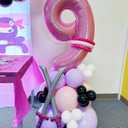 10 x 40 Inch Pearlescent Pink 1 Balloon for First Birthday, 1st Number Balloons Birthday Decorations for Girl Kids Toddler Baby, One Giant Number 1 Balloon