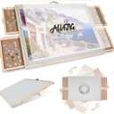 ALL4JIG 1500 Pieces 2-in-1 Tilting & Rotating Puzzle Board for Adults Gifts, Wooden Jigsaw Puzzle Table with 4 Drawers, Portable Board with Lazy Susan and Cover, 25.2" x 34.2" (Medium)