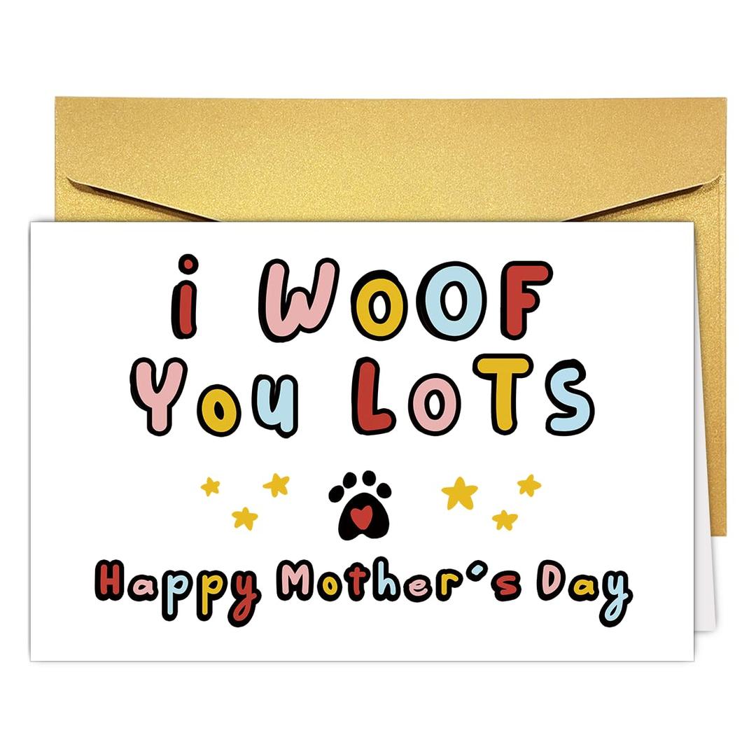 PUGAILA Funny Mother's Day Card from Dog,Cute Mothers Day Cards for Dog Mom Pet Lovers, Happy Mother's Day Cards From Puppy Pets, Dog Mom Gifts for Wife Women Girls