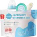 Gemdom 15 Pack Microwave Steam Sterilizer Bags Plus, Large Size for Baby Bottles Soothers, Teethers, Breast Pump Parts, Training Cups and Accessories, 20 Uses Per Bag, Baby Travel Essential