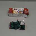 Warm Multi Color Christmas Tree Lights - 9 Ft String of 50 Incandescent Mini Bulbs Multifunctional Lighting Modes, for Decorative, Bedroom, Outdoor, Xmas Twinkle Lights with Green Wire Total 10.4 Ft