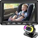 Baby Car Camera for Backseat  HD 1080P, 150 Wide Angle, Night Vision, Easy Installation, Adjustable LED Light, 4.3 LCD Display, Anti-Glare (Black-Standard)