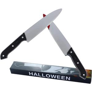 MyersCostume Classic Knife 2Pcs,Halloween Kills Butcher Knife Prop Silver