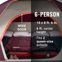 Coleman Skydome Tent with 5 Minute Setup, 6-Person Weatherproof Tent with Rainfly & Carry Bag, 20% More Headroom Than Traditional Canopies, Size: PFAS-Free