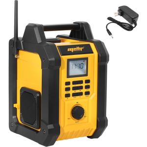 Mellif Jobsite Radio Speaker, Compatible with 20V MAX Battery, IPX54 Waterproof Portable Wireless Stereo,Strong Signal Reception, AM/FM, TWS, 100ft Range, AC/DC Powered(Tool Only)