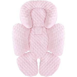 KAKIBLIN Infant Car Seat Insert, Carseat Head Insert & Body Support for Newborn, 2-in-1 Reversible Newborn Car Seat Cushion, Soft Stroller Insert for Car Seats, Bouncer, Strollers, Swing (Pink)
