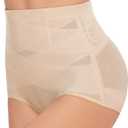 GYDEK Tummy Control Shapewear Panties for Women-High Waisted Body Shaper Underwear Seamless Shapewear Panty Girdle (Beige, S)