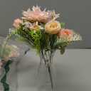 Reallnaive 30 Pack Artificial Flowers Table Centerpieces Decorations with Vase Wedding Mason Jar 20 Bundles Silk Floral Bouquet 10 Clear Vase with 1 Pcs...