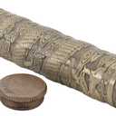 Yosoo Metal Tube Container Embossed Pattern Water Proof Sealed Storage Tube for Outdoors Camping Metal Tube Container Metal Storage Tube Metal Tube Container Travel Storage