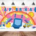Girls Birthday Party Decoration, English Teacher Happy Birthday Banner Photo Background 5.9 X 3.6 Ft, Cartoon Teacher Birth Day Party Decorations for Fans