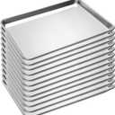 BIEAMA 12 Pack Half Size Baking Sheet Pan Aluminum Commercial Pan for Oven Freezer Bakery Hotel Restaurant 18" 13"