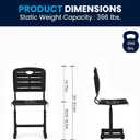 Flash Furniture Adjustable Height Black Student Chair with Black Pedestal Frame