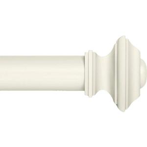 Ivilon Square Designed Style Window Side Curtain Rod, 1 1/8 inch Diameter. 16 to 28 Inch - Ivory/White