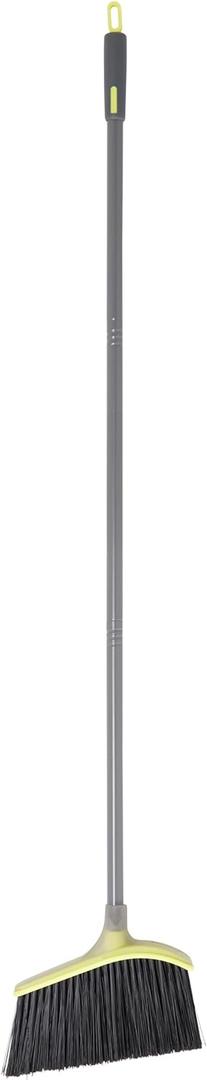 Casabella Wayclean Wide Angle Broom with Densely Packed Bristles, Gray