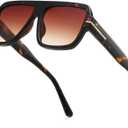 Retro Aviator Sunglasses for Men Women, Trendy Rectangle Womens Mens Shades Square Sun Glasses