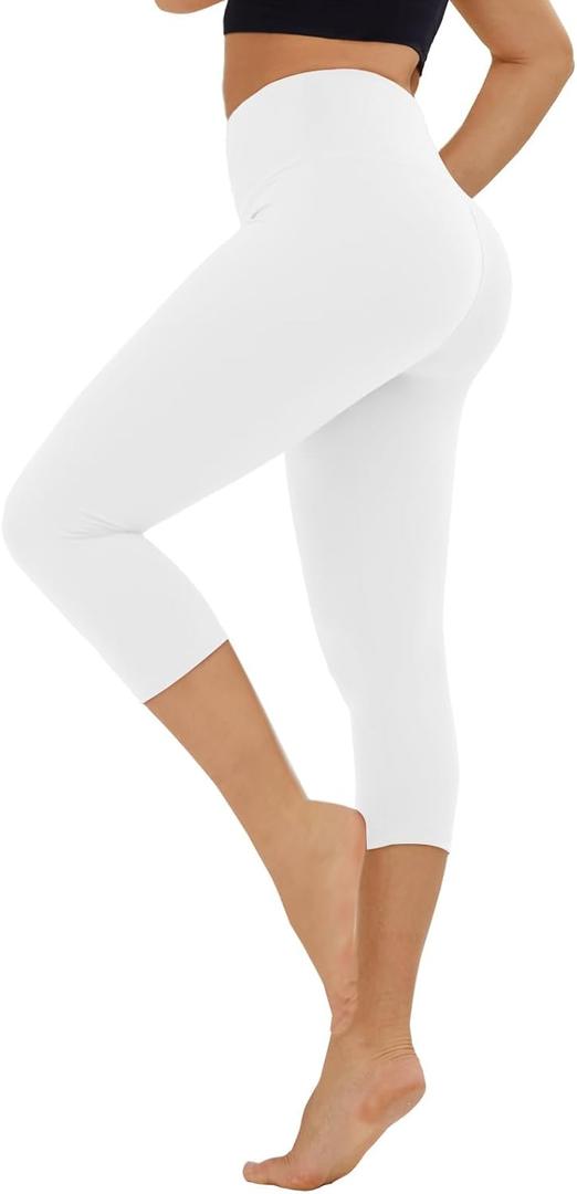 High Waisted Leggings for Women - No See Through Tummy Control Cycling Workout Yoga Pants with Pockets Reg & Plus (Large-X-Large)