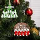 Personalized Merry Christmas Ornaments Custom 1-15 Name Wood Stockings Xmas Hanging Decor Family Name Christmas Keepsake Gift for Family Parents Kids