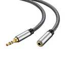 Tan QY Audio Extension Cable 50Ft,Audio Auxiliary Stereo Extension Audio Cable 3.5mm Stereo Jack Male to Female for Phones, Headphones,Tablets and More (50Ft/15M, Silver)
