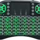 Portable Mini Wireless Keyboard with Bluetooth&2.4G, Touchpad Mouse Combo Upgraded BRG Backlitght Memory for PC/Android TV Box/Projector/HTPC/Pad/Xbox/Tablets:i8-BT