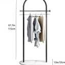 Freestanding Clothing Rack with Marble Base,Modern Black Arch Garment Rack for Small Spaces,Sturdy Metal Coat Rack,Clothes Racks for Hanging Clothes in Bedroom,Closet,Entryway,Boutique Display