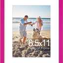 DecorUhome 8.5x11 Picture Frame, Display Pictures 6x8 with Mat or 8.5x11 without Mat, Wall & Tabletop Display Certificate Frame, Magenta, 1 Pack