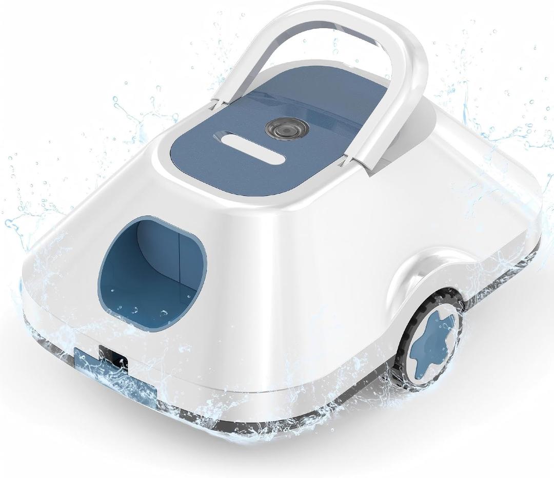 Robotic Pool Cleaner,Cordless Automatic Pool Cleaner with 210Mins Runtime,Pool Vacuum for Above Ground & Inground Pools,Easy Retrieve,Smart Planning,Coverage up to 2200 Sq.Ft,Light Navy