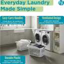 Home Logic 1.75 Bushel Plastic Laundry Basket with Hip Grip, Large Laundry Hamper with Handles, Ventilated Clothes Organizer for Bedroom Bathroom Closet, 2 Pack, White