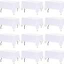 12 Pack White Table Cloths for 6ft Rectangle Tables, 60x102 Inch Tablecloth