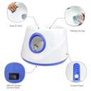 Dog Ball Thrower Launcher, Automatic Ball Launcher for Dogs, 3 Adjustable Distance Settings, Indoor Outdoor Interactive Dog Toys, with 3 2.3-inch Balls, Small/Medium Sized Dog Thrower (Blue)