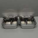 2 Pieces Metal Bento Box for Adults Metal Lunch Box Stainless Steel Bento Containers Leakproof Dual Tiers Lunch Container With Airtight Valve Handle Dishwasher Safe(Medium)