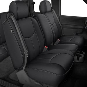 AOMSAZTO Car Seat Cover for Chevy Silverado/GMC Sierra 1500 (1999-2006) - Full Set Black Seat Covers
