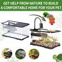 (Tank + Light +Pump + Filter + Filter Balls) Turtle Tank Kit, Turtle Tank Starter Kit,Bottom Drainage, Multi-Function Areas for Turtles, Crabs,Fishes, Amphibians,Reptiles. (15.75 x 8.64 x8.64 Inch)