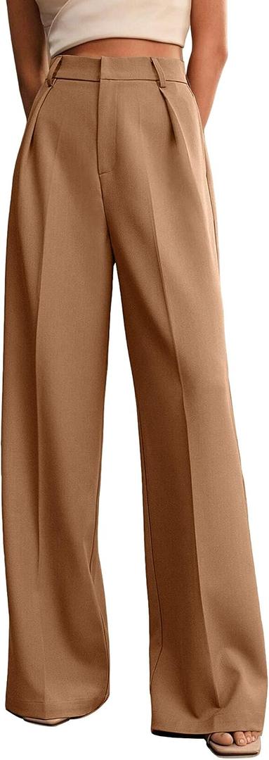 Women Wide Leg Dress Pants 2026 High Waist Business Casual Palazzo Pants Work Slacks Trousers with Pockets XS-XXL (XXL)