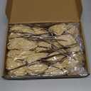 Yuxung 20 Pcs Christmas Glitter Poinsettia Magnolia Flowers Ornaments Large Heads Artificial Magnolia Flowers for Christmas Tree Xmas Wreath Holiday Wedding Decor(Gold)