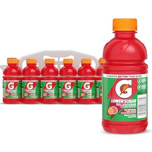 Gatorade Lower Sugar Electrolyte Sports Drink, Fruit Punch, 12 fl oz Bottles, (12 Pack), 75% Less Sugar, No Artificial Flavors, No Artificial Sweeteners, No Artificial Colors, Hydration By NOV 10 2026
