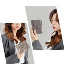 Womens Wallet Leather Bifold Rfid Blocking Wallet Credit Card Holder Wallets for Women with Zipper Pocket Grey
