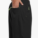 SPOSULEI Men's Athletic Hiking Shorts Water Resistant Quick-Dry Lightweight Outdoor Sweat Shorts with Zipper Pockets, Black 