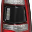 LED Tail Light Assembly Compatible With 2019-2023 RAM 1500, Blind Spot Module Can Be Installed, Black Lens Chrome Interior LED Tail Lamps Replace Right Passenger Side