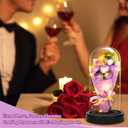 Preserved Flowers Artificial Purple Roses Bouquet for Boyfriend Girlfriend Mom Romantic Gifts for Him Her Wedding Anniversary Mothers Day Birthday Eternal Rose Gift for Wife Husband